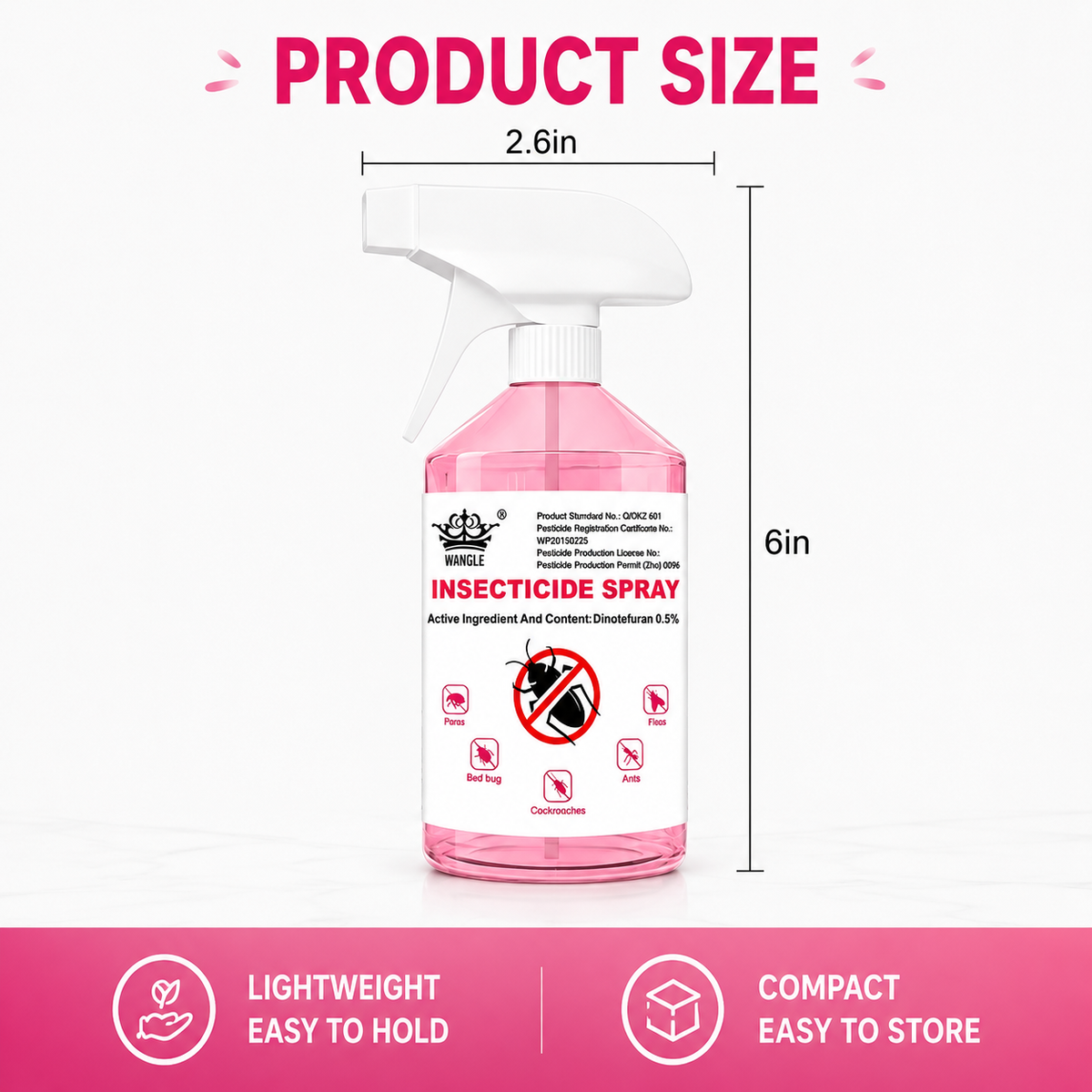 Effective Multi-Functional Household Pest Control, Easy-Use Insect Treatment, Powerful Formula to Get Rid of Cockroaches and Other Indoor Insects Insecticide