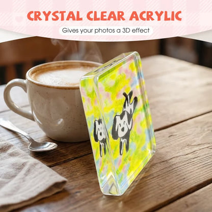 🎁Clear Acrylic DIY Fridge Magnet Set with Adhesive Backing – Square Magnetic Photo Frames with Stunning 3D Effect 💕