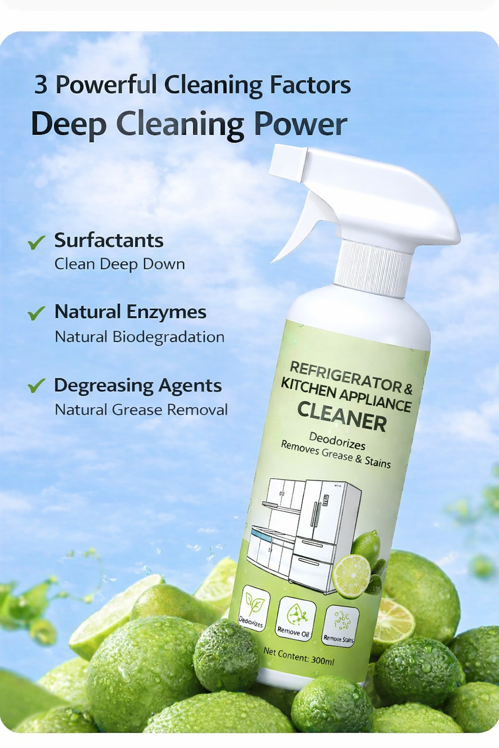 Refrigerator & Kitchen Appliance Cleaner Spray  (300ml)