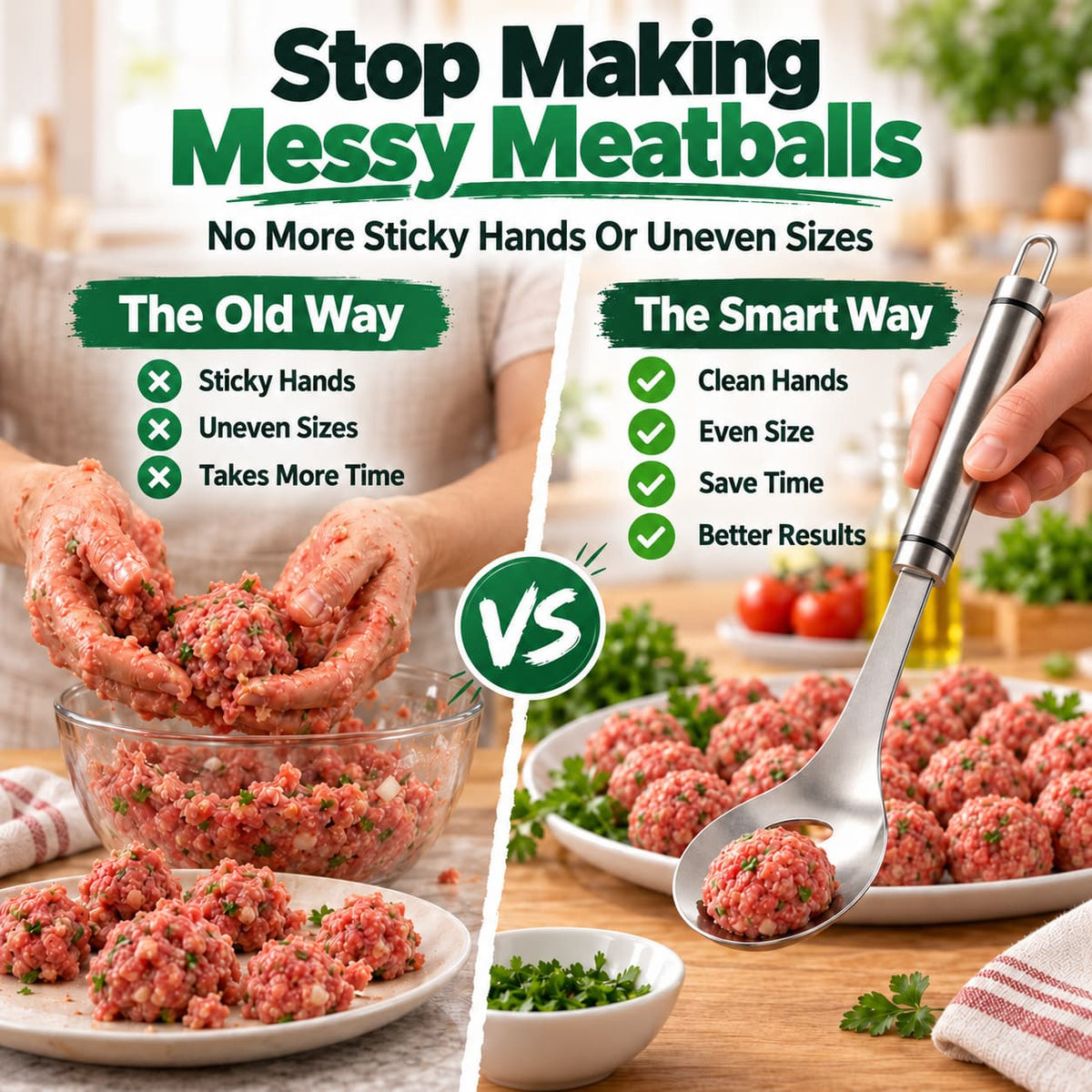 Stainless Steel Meatball Maker Spoon – Make Perfect Meatballs Every Time