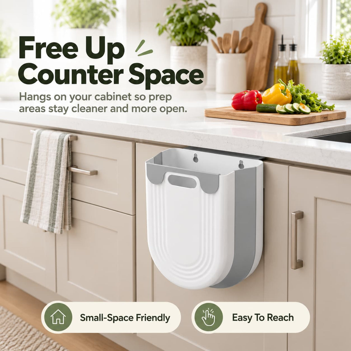 🔥While Supplies Last 48% OFF!🎉 Folding Hanging Kitchen Waste Trash Can