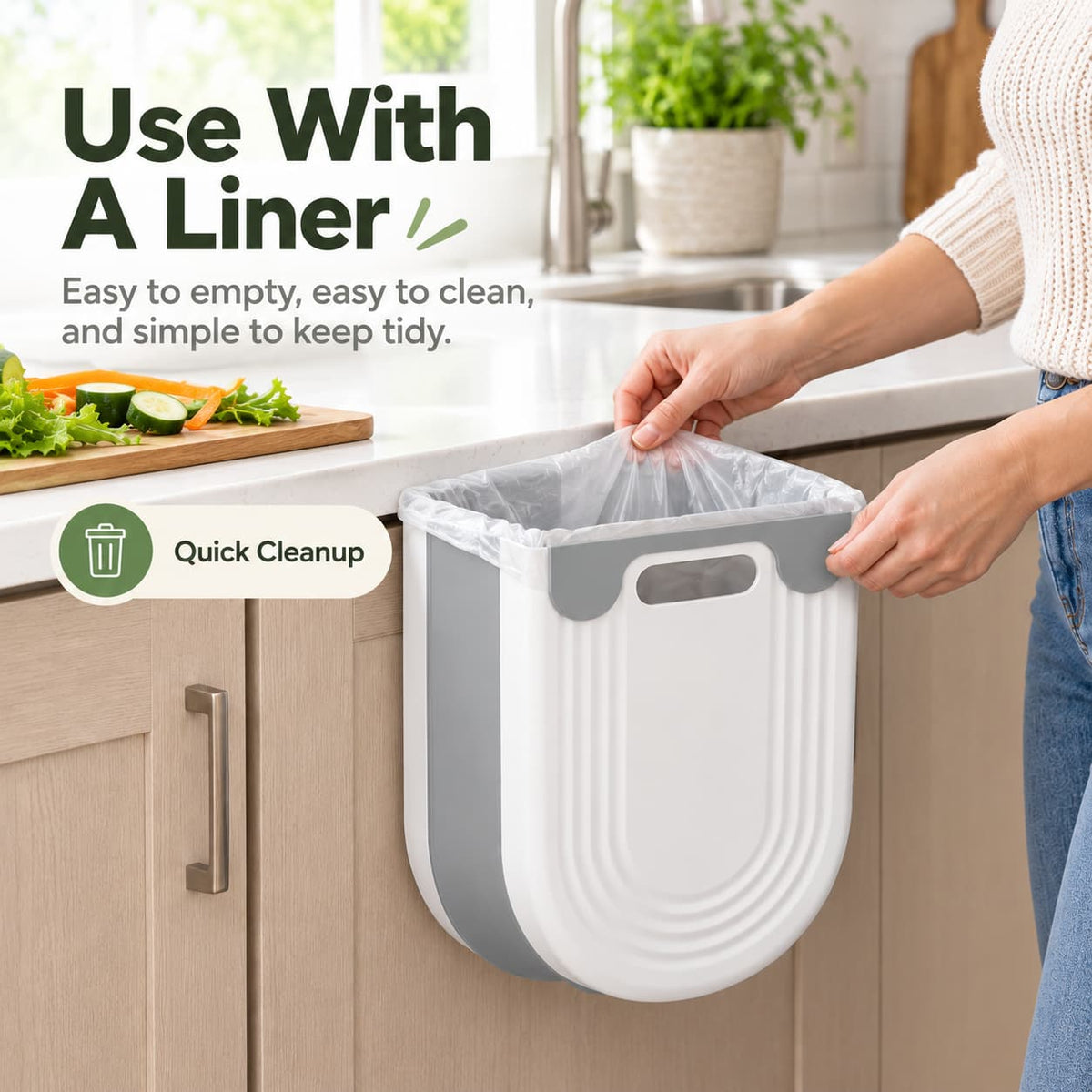 🔥While Supplies Last 48% OFF!🎉 Folding Hanging Kitchen Waste Trash Can