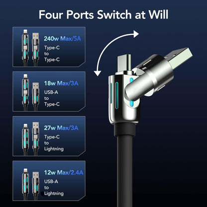 240W 4-in-1 Fast Charging Cable