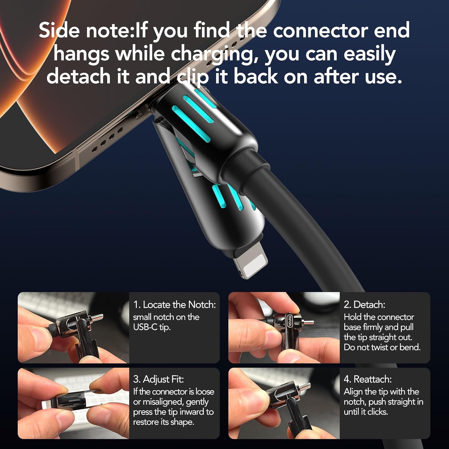 240W 4-in-1 Fast Charging Cable