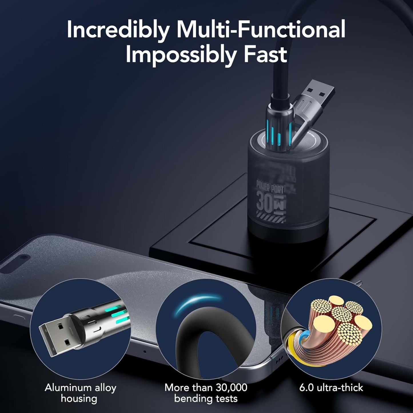 240W 4-in-1 Fast Charging Cable