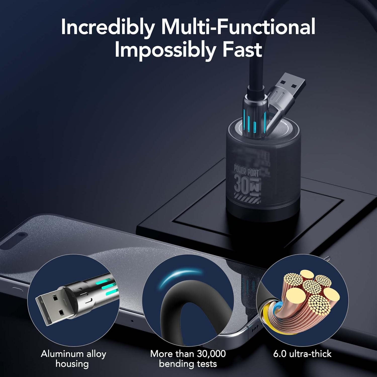 240W 4-in-1 Fast Charging Cable