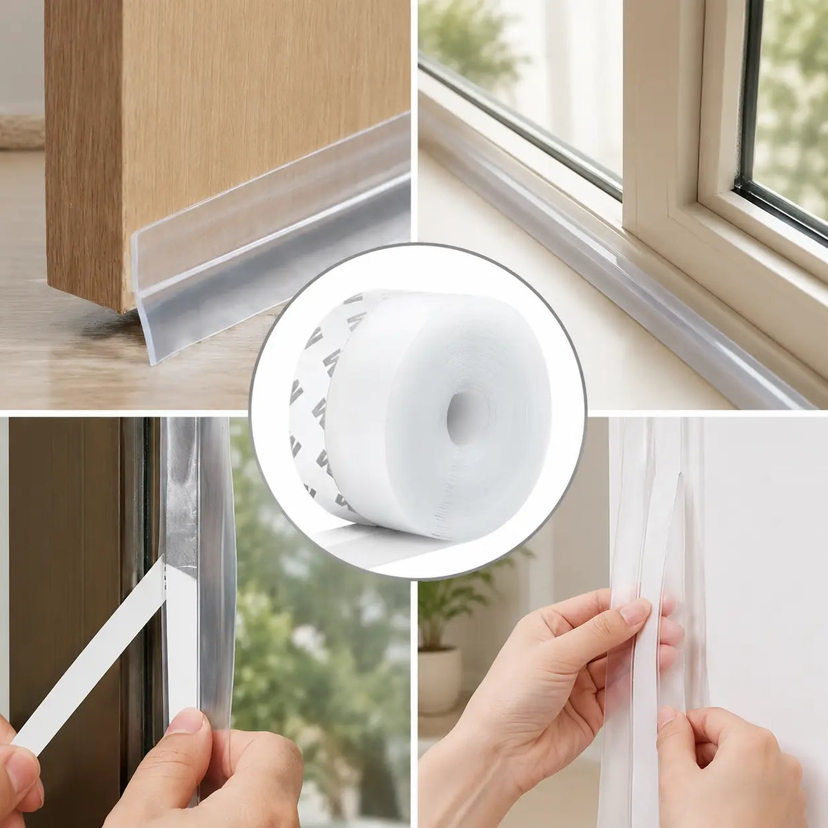 32.8Ft Adhesive Weather Stripping - 1.38in Width Draft Stopper Insulation Tape for Doors, Windows, Shower Sealing