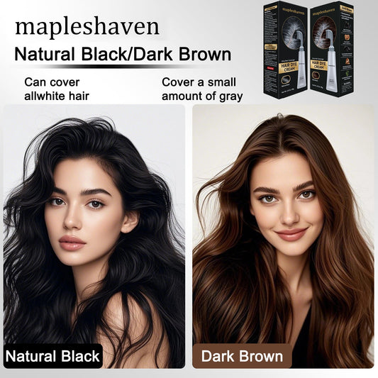 MapleshavenComb - In Hair DyeCream for Gray Coverage -Natural Black & Dark Brown