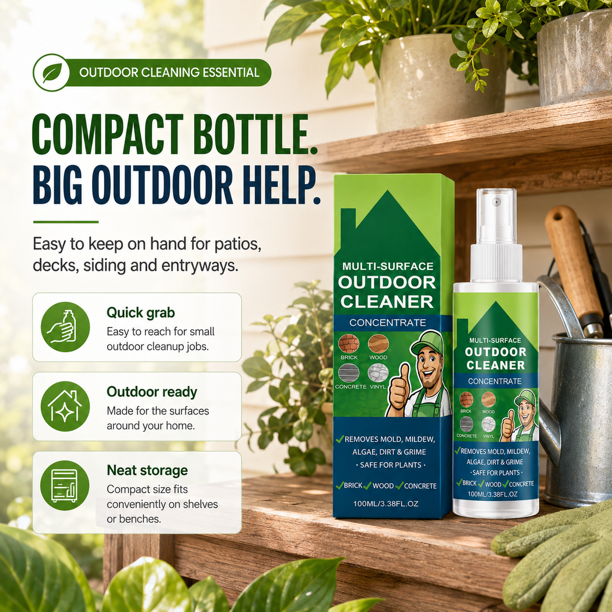 🔥 FINAL DAY — BUY MORE, GET MORE FREE!🏆 Multi-Surface Outdoor Cleaner Concentrate