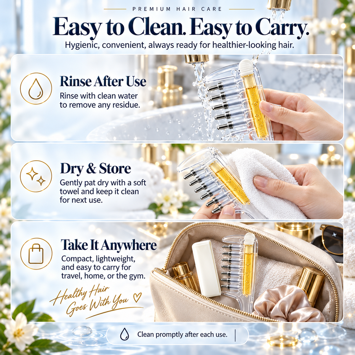 ✨ Scalp Liquid Applicator Comb 💧 Refillable Hair Root Oil Massage Comb 🌿 for Hair Care Treatment & Scalp Nourishing