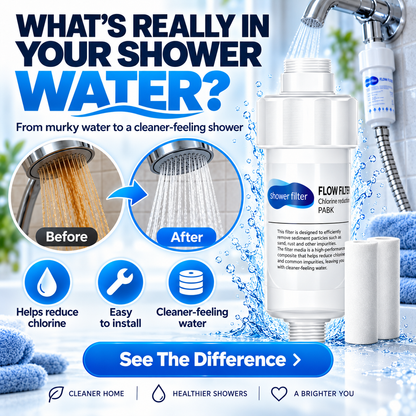 🚿 Upgrade Your Shower Water — Easy-Install Shower Filter with 3 Cartridges for Cleaner-Feeling Water 💧