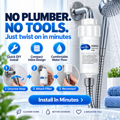 🚿 Upgrade Your Shower Water — Easy-Install Shower Filter with 3 Cartridges for Cleaner-Feeling Water 💧