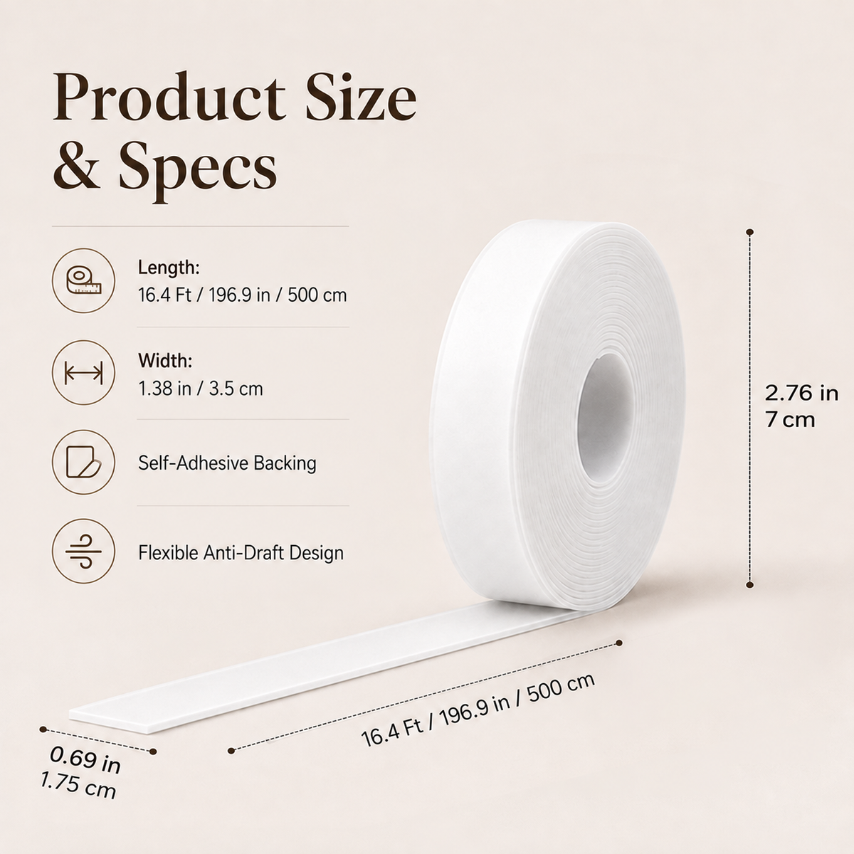 🚪 16.4FT Self-Adhesive Weather Stripping for Doors & Windows ✨