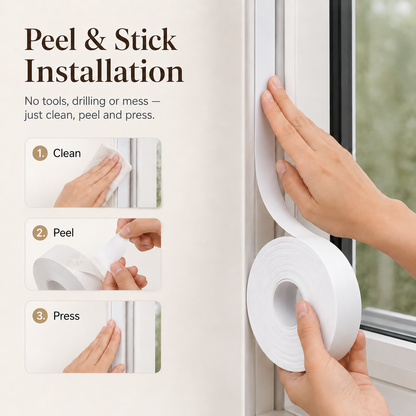 🚪 16.4FT Self-Adhesive Weather Stripping for Doors & Windows ✨