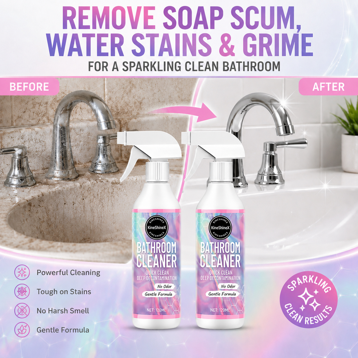 🧼✨ All-in-One Bathroom Cleaner – Powerful Cleaning for Bathtubs, Toilets, Sinks, Tiles & More 🛁🚿