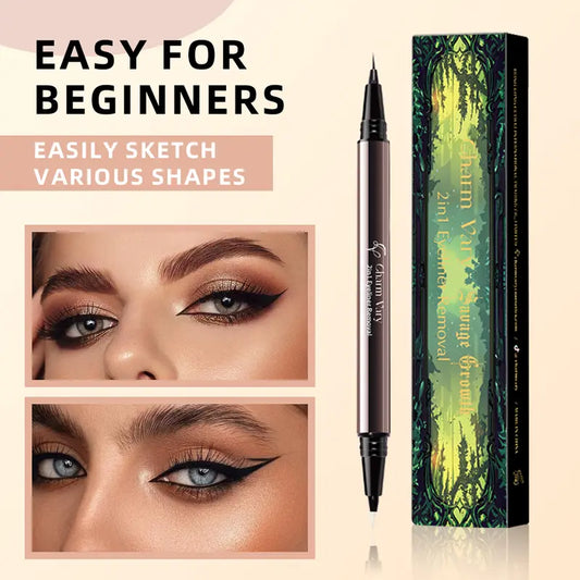Ultra-Smooth Creamy Liquid Eyeliner | 2-in-1 Dual Tip |Waterproof & 24H Long-Lasting