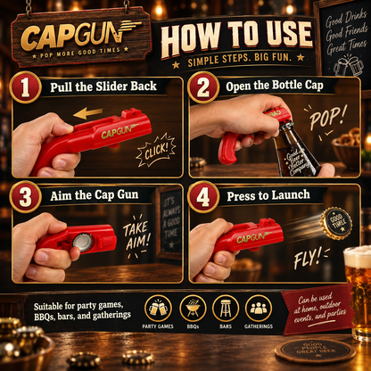 🍺 Creative Cap Launcher Bottle Opener – Fun Bar Gadget & Gift for Him 🎁