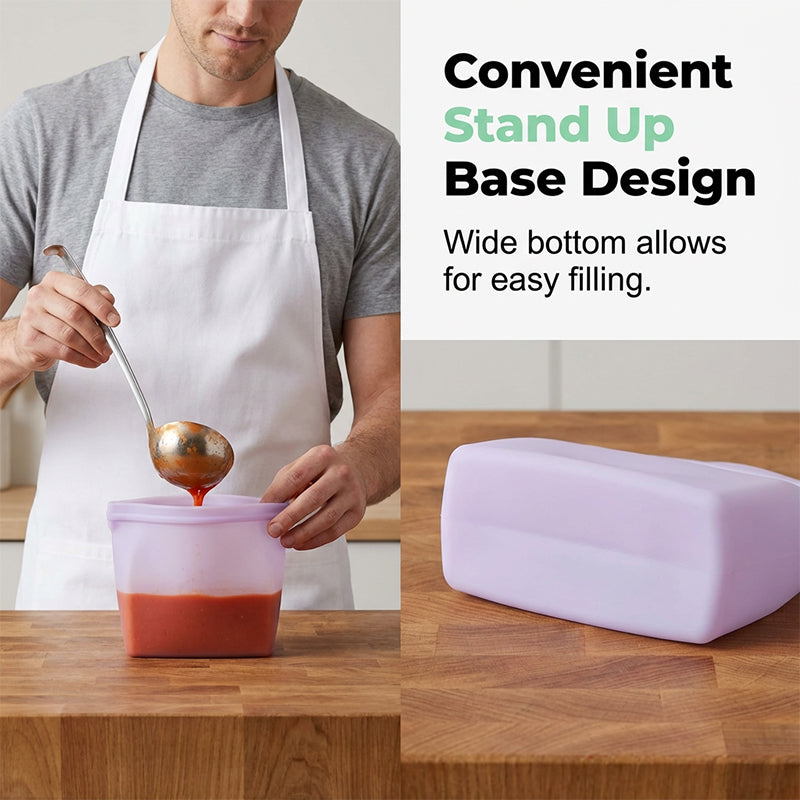 Leakproof Reusable Silicone Storage Bags
